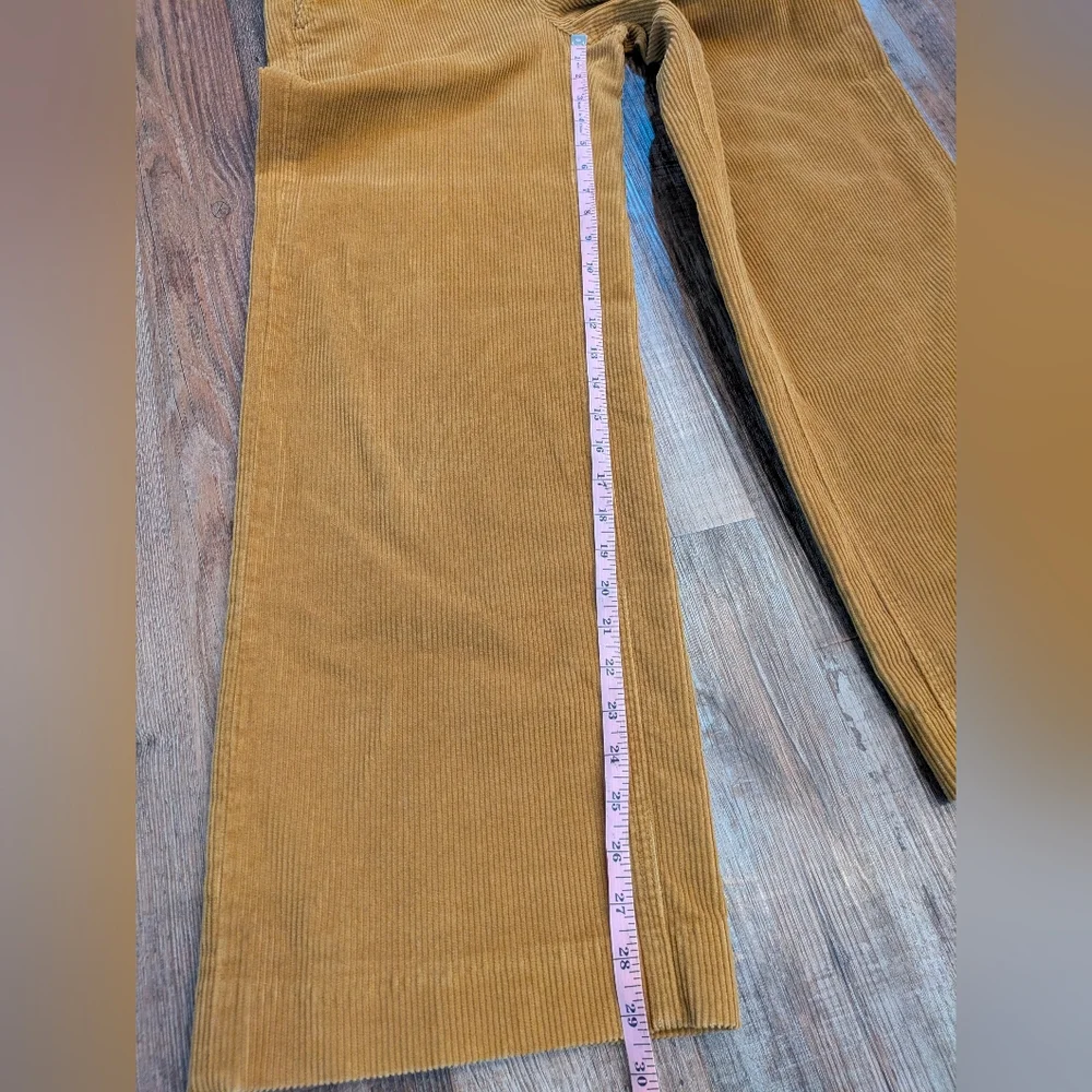 Everlane Corduroy Wide Leg Pants Trousers High Rise Mustard Brown Cotton Sz 2 - Picture 12 of 15